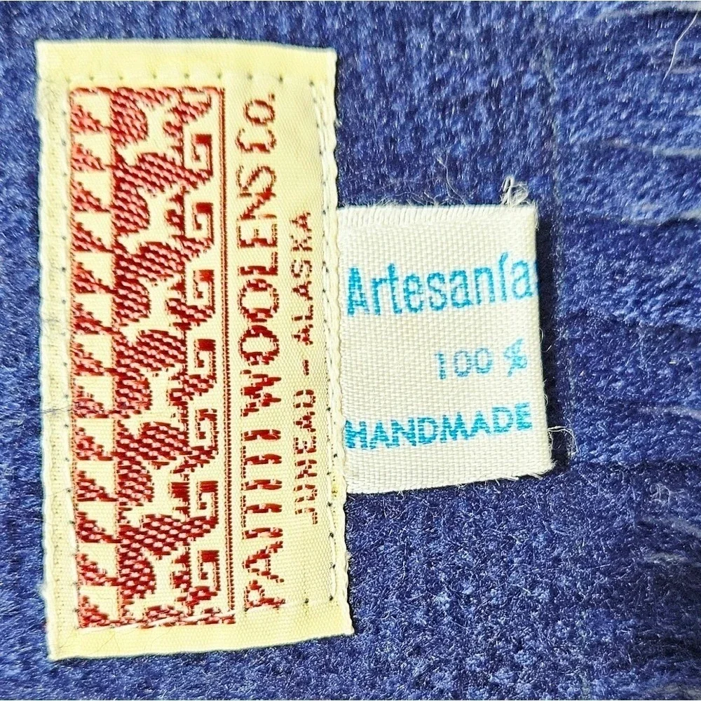 Paititi Woolens Co.‎ Womens Alpaca Wool Scarf 100% Handmade Alaska Blue White 8